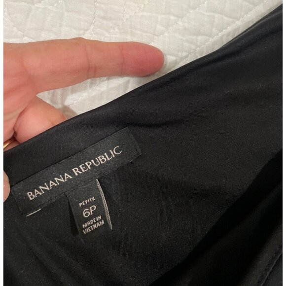 Banana Republic Womens Party One-Shoulder Ponte Fit-and-Flare Dress Black SIZE 6 - Picture 4 of 6
